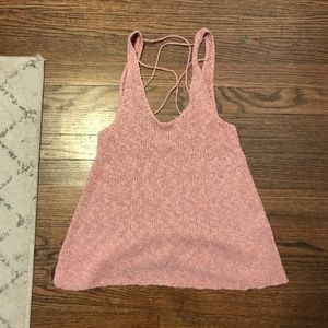 Pink knit tank